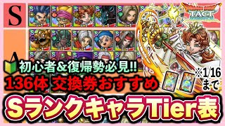 【ドラクエタクト】新規プレイヤー必見！！入手すべきSランクキャラ《Tier表》徹底解説！！育成の参考にして下さい♪