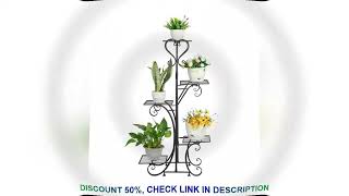 5 Tier Metal Flower Pot Stand Plant Display Holder Indoor Balcony Garden 50*25*106CM