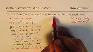 Rolle's Theorem to Prove Exactly one root for Cubic Function AP Calculus