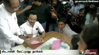 DMK leader Stalin files nomination in Kolathur constituency