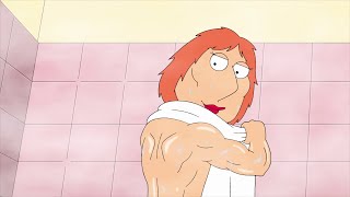 Muscular Lois takes a shower