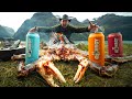 King Crab and Gönrgy Energy Drink Butter in the Woods: ASMR Outdoor Cooking 8K 🔥