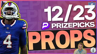 12/23 NFL Player Props - Top Prop Bets on PRIZEPICKS + UNDERDOG Saturday, December 23rd