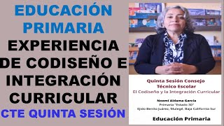 EDUCACIÓN PRIMARIA, EXPERIENCIA DE CODISEÑO E INTEGRACIÓN CURRICULAR, CTE QUINTA SESIÓN FEBRERO 2025