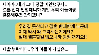 (반전사연)우리집이 못 산다며 결혼을 반대한 시모..최후의 방법을 쓸테니 걱정 말라는 예비남편..얼마 후 날 부른 시모가 제발 결혼해 달라며..[라디오드라마][사연라디오][카톡썰]