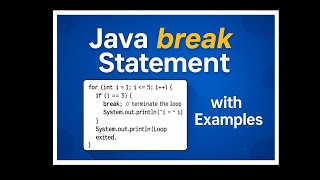 Java Break Statement Explained with Examples | Loops & Switch Case # 20