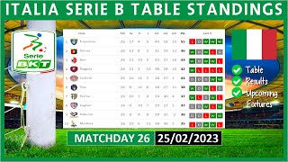 SERIE B TABLE STANDINGS TODAY 2022/2023 | ITALIA SERIE B POINTS TABLE TODAY | (25/02/2023)