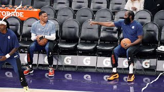James Harden & Russell Westbrook Vibing on the Bench 🔥