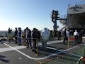 2015年10月12日 観艦式事前公開 掃海母艦ぶんご エレベーター下降