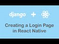 HOW TO CREATE THE BEST LOGIN FORM IN REACT NATIVE | HOW TO CREATE A MOBILE APP | BEST REACT COURSE