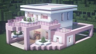 Minecraft🌸 How to Build a Large Modern House Tutorial #203