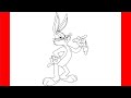 How To Draw Bugs Bunny From Looney Tunes - Step By Step Drawing