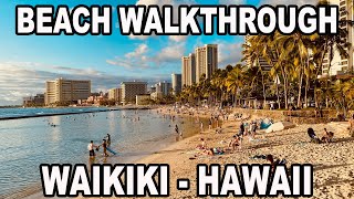 e.20 - BEACH WALKTHROUGH - WAIKIKI BEACH HAWAII - Sunset