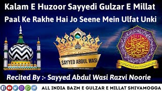 Paal Ke Rakhe Hain Jo Seene Mein || Kalam E Gulzar- E - Millat || Sayyed Abdul Wasi Razvi Qadri