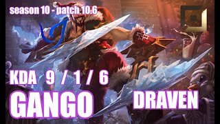 【韓国サーバー/チャレンジャー】CGA GANGO ドレイヴン(Draven) VS カリスタ(Kalista) BOT - Patch10.6 KR Ranked【LoL】