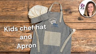 How to make kids kitchen chef hat and apron. Sewing tutorial +FREE pattern