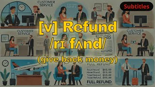 [v] Refund meaning (give back money) with 5 examples