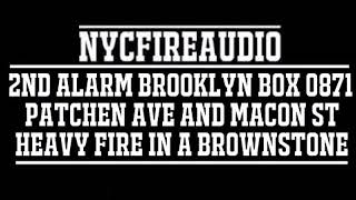 NYCFireAudio - Brooklyn 2nd Alarm Box 0871 - Heavy Fire in A Brownstone - 12/29/17