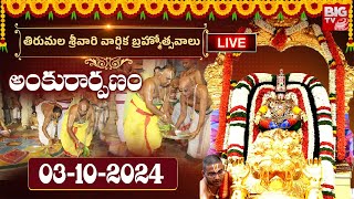 🔴LIVE : Tirumala Varshika Brahmotsavam 2024 || Ankurarpanam || Tirumala Brahmotsavam 2024 || BIG TV