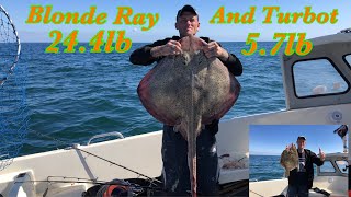 Turbot Fishing!!! Giant 24lb Blonde Ray!!!