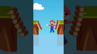 Peach rescued Mario from the strong current of the abyss.#animation #funny #peach#mario #shortvideo