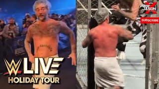 CM PUNK STEALS THE SHOW IN A TOWEL AND SHOWER CAP AT WWE LIVE HOLIDAY TOUR!