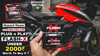 Flash-X For Ns 200 | Hazard Flasher Module | Plug and Play | Race Dynamics |For All Bike🔥Sahil Vlogs