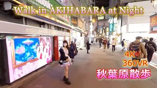 【4K 360VR】Walk in AKIHABARA at Night（夜の秋葉原散歩）