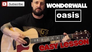 How to play Oasis Wonderwall easy beginners lesson