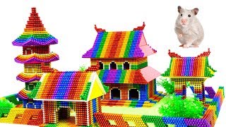 Most Creative - Build Asian Tower Buddhist Temple With Magnetic Balls (Satisfying) - Magnet Balls