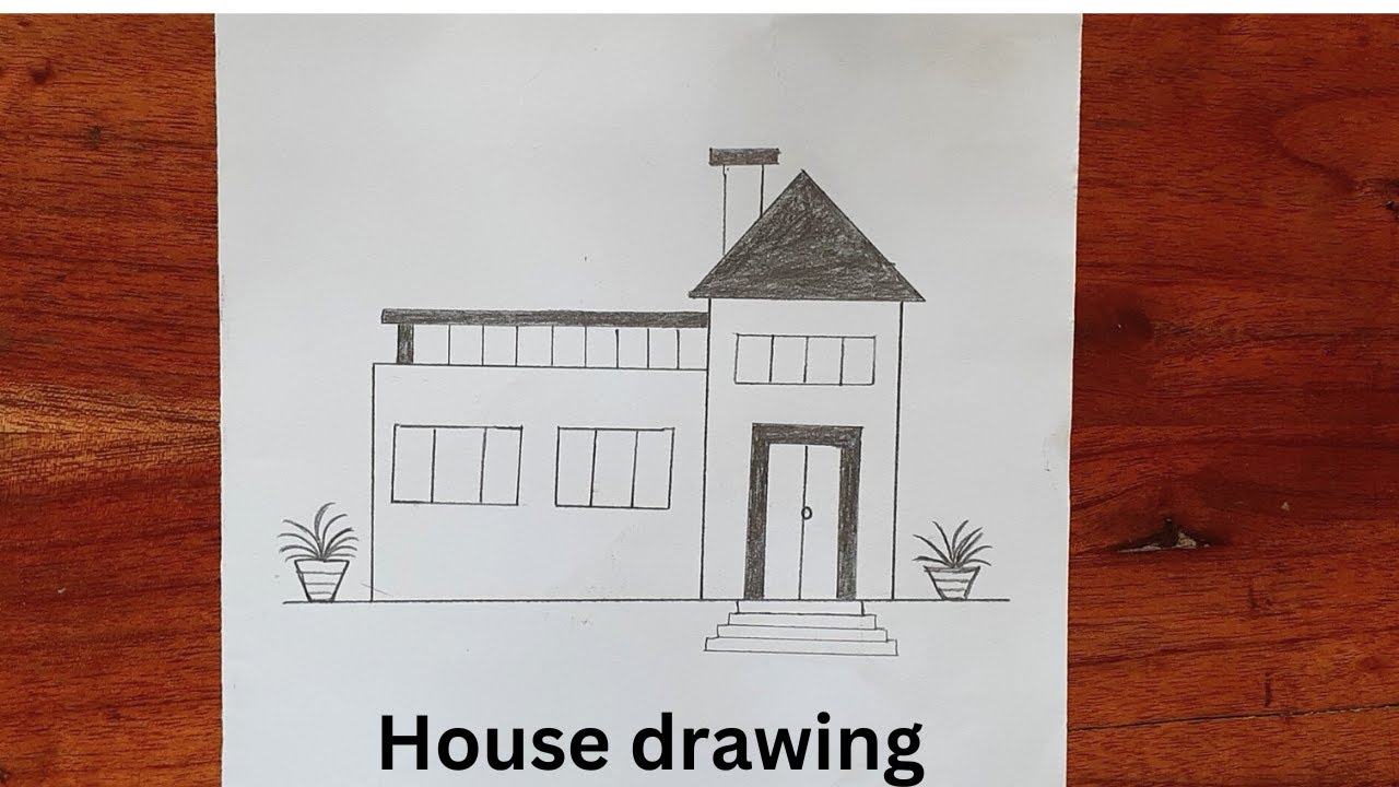 How To Draw A Beautiful House Drawing Easy Drawing Youtube