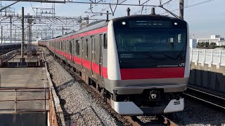 【4K】京葉線 E233系5000番台F51＋551編成 各駅停車蘇我行き 葛西臨海公園駅到着から発車まで