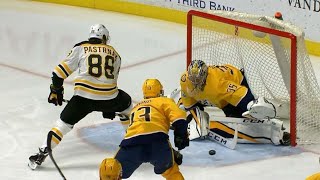 Rinne shuts down Pastrnak's flashy between-the-legs shot