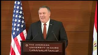 Secretary Pompeo delivers remarks in Cairo, Egypt