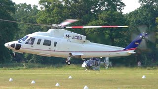 Sikorsky S-76C++ | JC Bamford M-JCBD | Landing at Busy Royal Ascot Heliport | Helicopter