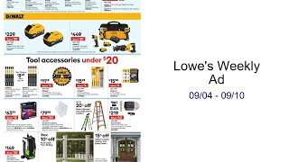Lowe's Weekly Ad 09/04 - 09/10