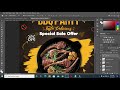 how to design a professional bbq party banner post for social media photoshop tutorial