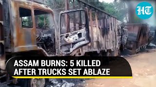 Assam: 5 killed after suspected rebel group set trucks ablaze in Dima Hasao