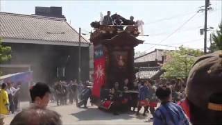 下半田地区祭礼神楽祭　2018年4月21日　業葉神社曳き込み（北組唐子車・中組祝鳩車・東組山王車・南組護王車）