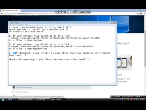 How to download and install sp2 (service pack 2) on Windows Vista How to download and install sp2 (service pack 2) on Windows Vista