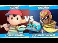 Wavedash 2022 Losers Finals - Andrik (Captain Falcon) Vs. Scend (Ness) SSBU Ultimate Tournament