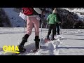 Skiers are using old-school method snowshoes to trek up slopes in France l GMA