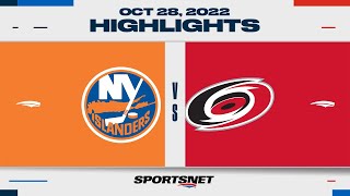 NHL Highlights | Islanders vs. Hurricanes - October 28, 2022