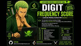 LeetCode Weekly Contest 504 | Digit Frequency Score Solution