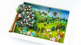 Fused Glass Cheerful Easter Landscape