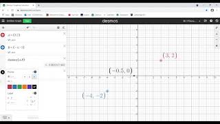 Distance and Midpoint between two points (using Desmos)
