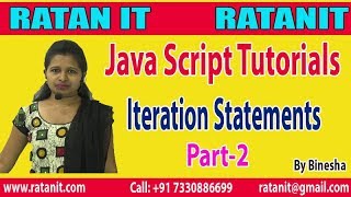 JavaScript Tutorial | Iteration Statements | Part-2 | By Binesha