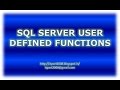 SQL Server User defined Functions