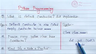 Default Constructor in Python | Learn Coding