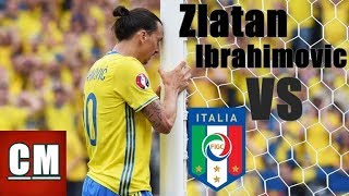 Zlatan Ibrahimovic - Misses Open Goal vs Italy ,but Offside (EURO 2016)